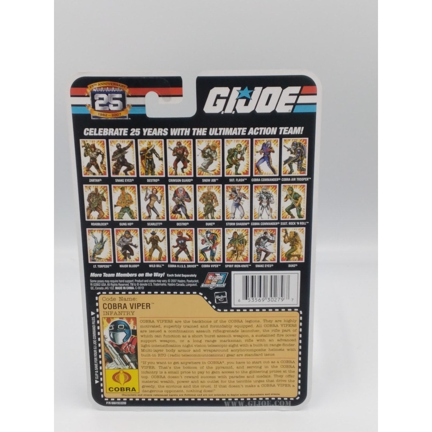 Cobra Viper Gi Joe 25th anniversary on card