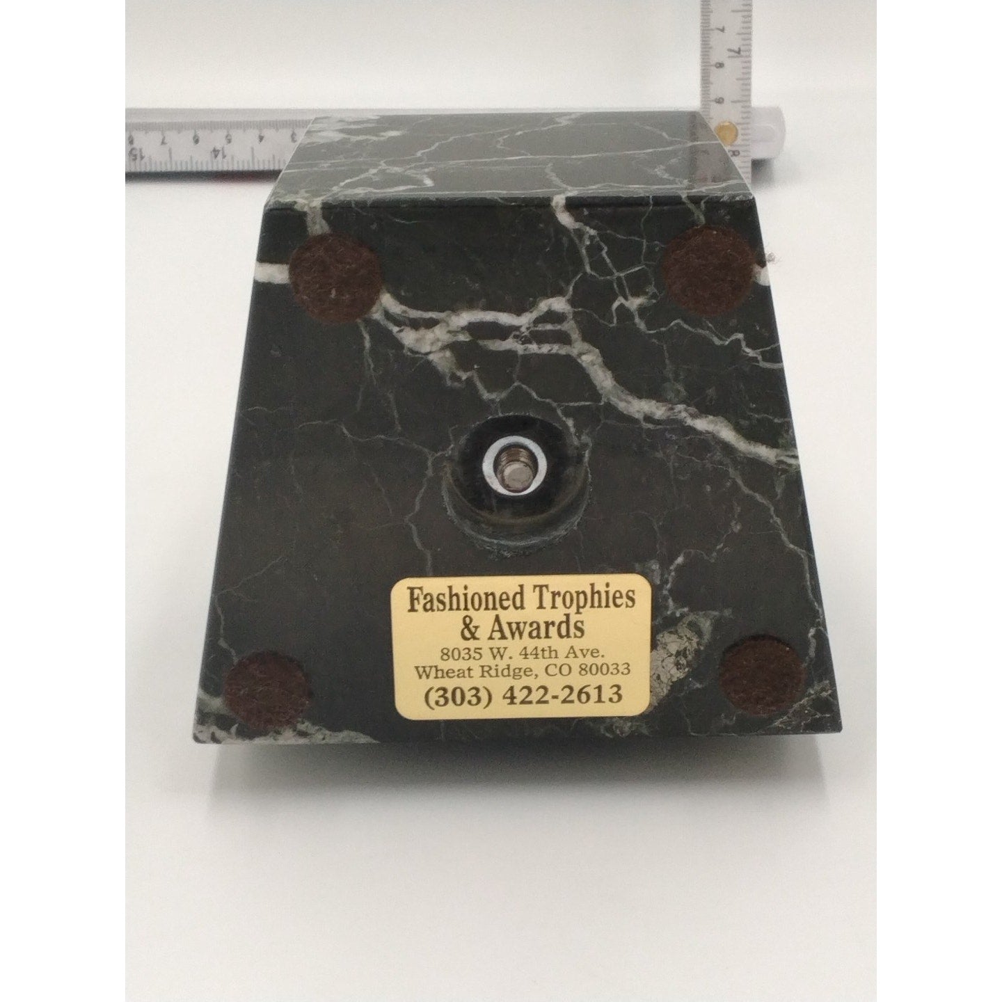 collectible replica Oscar-style achievement trophy featuring a gold figure mount