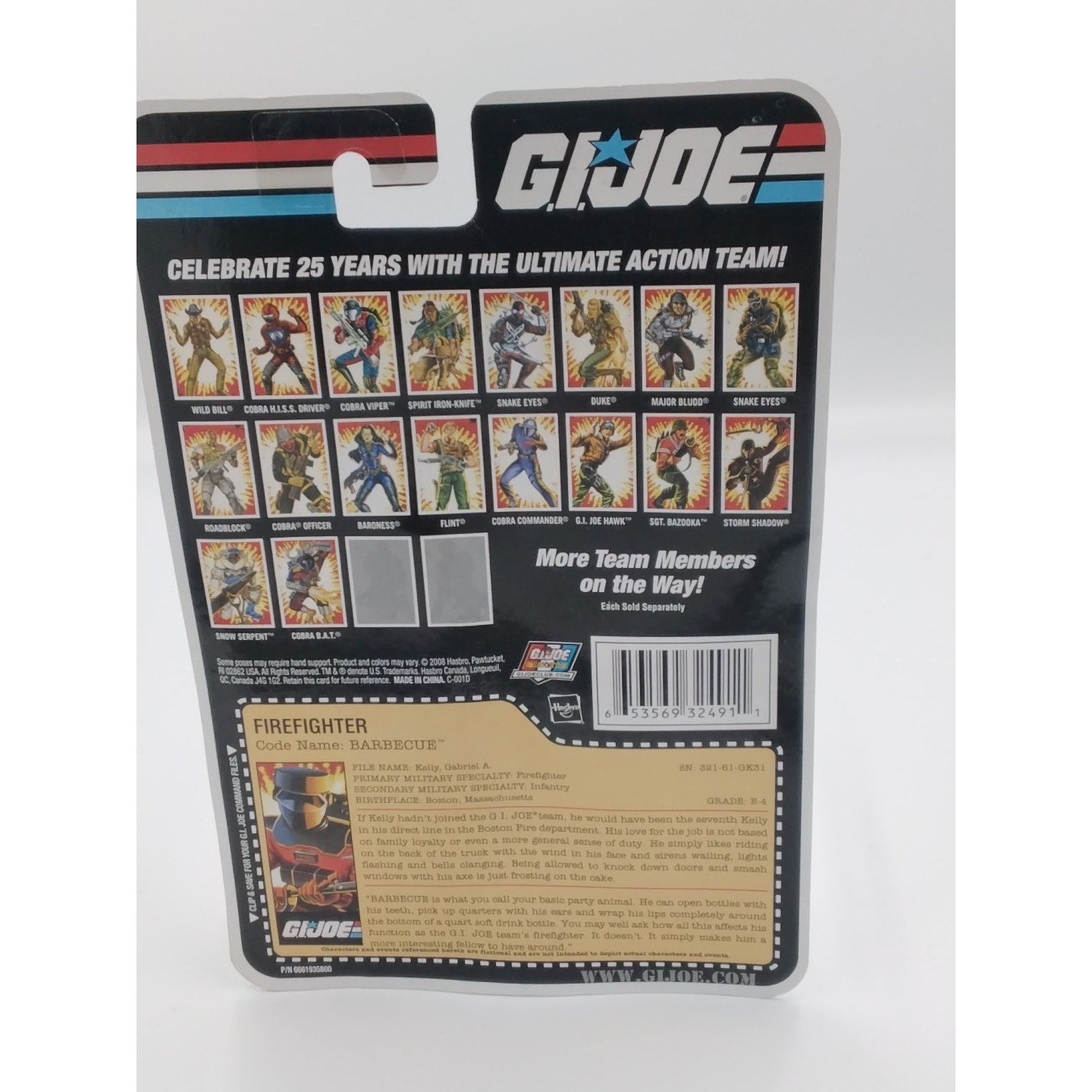 Barbecue Gi Joe 25th anniversary on card