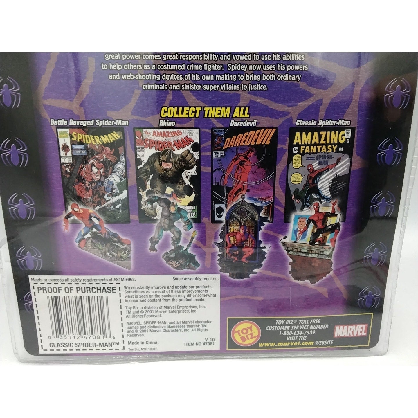 2001 Spider-Man Action Figure Sealed Marvel Toybiz Vintage Action Figure Sealed
