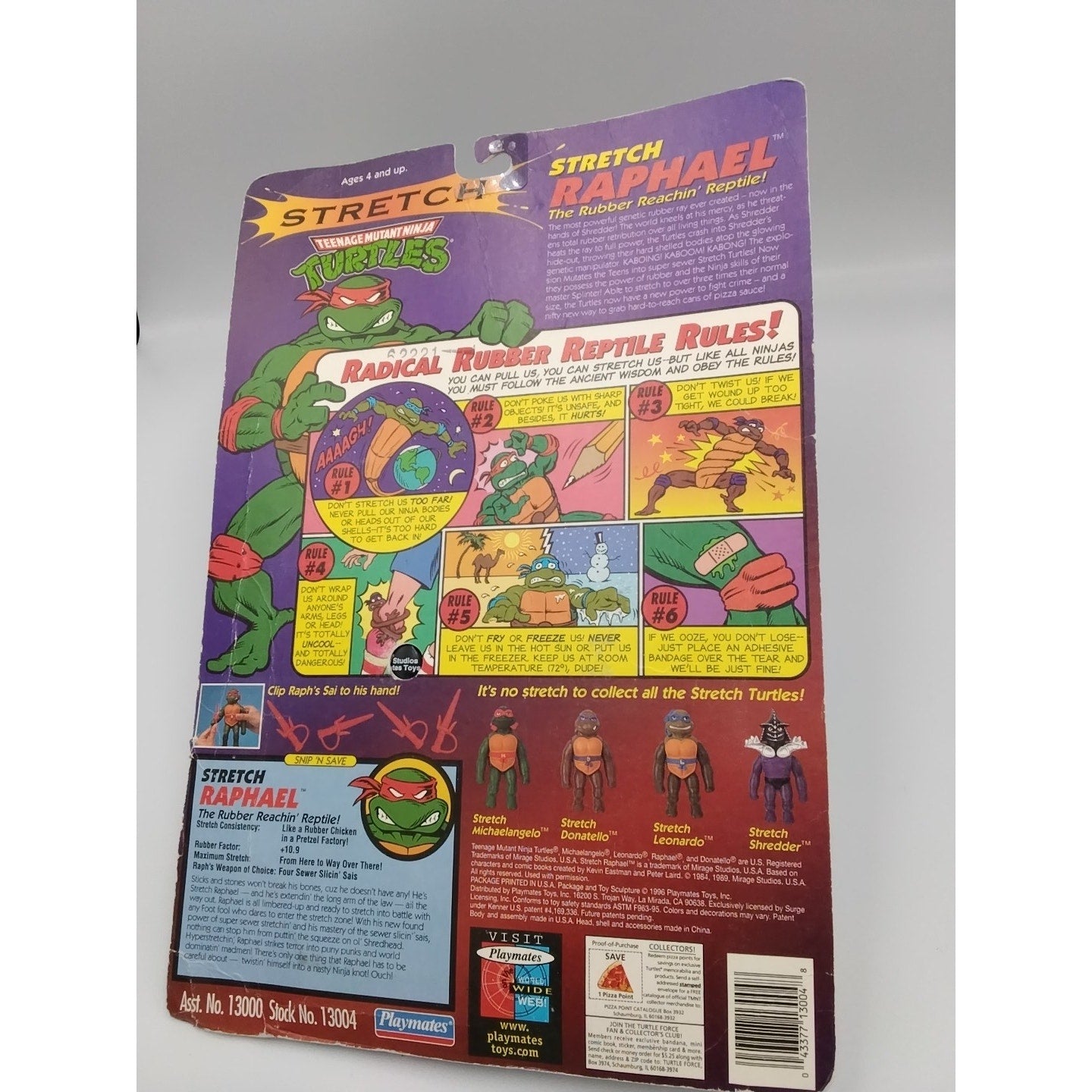 1989 Stretch Rahael tmnt action figure