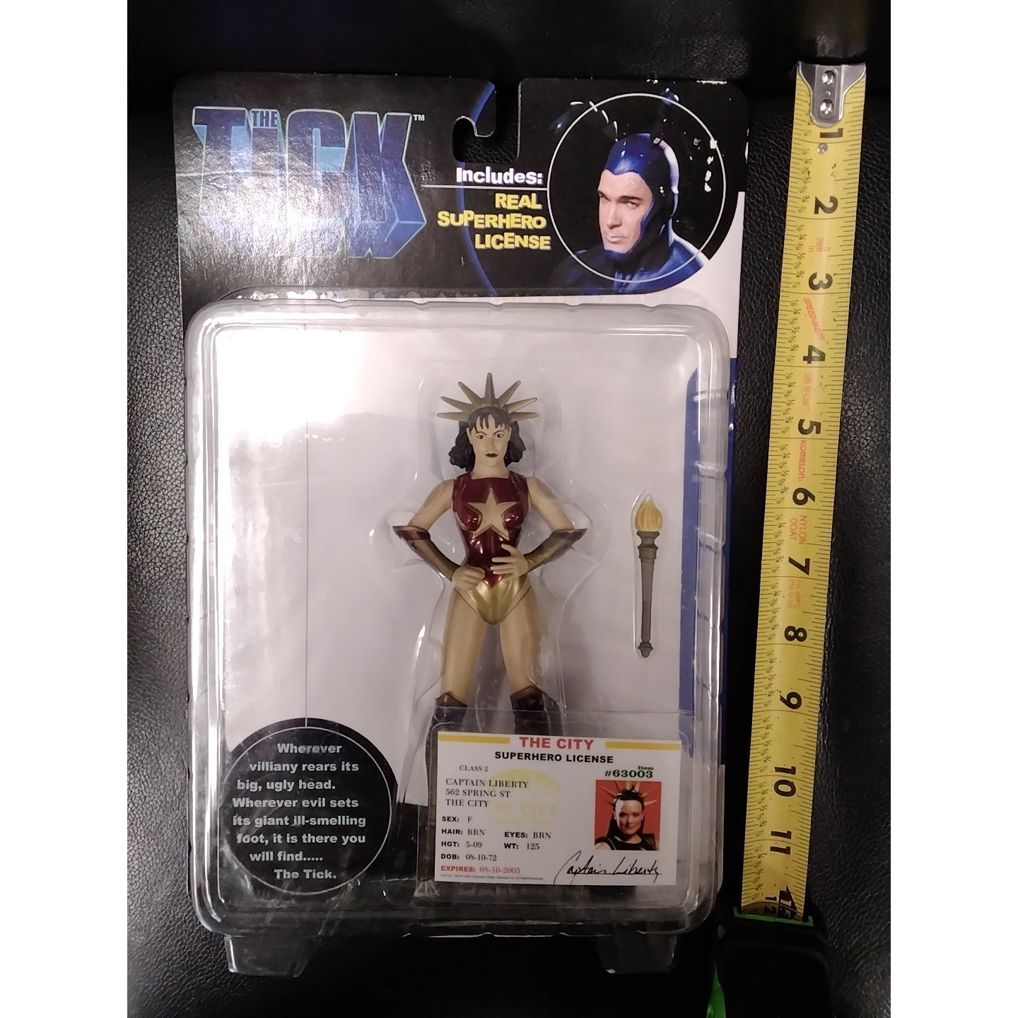 The Tick Captain Liberty Real Super Hero License On Card