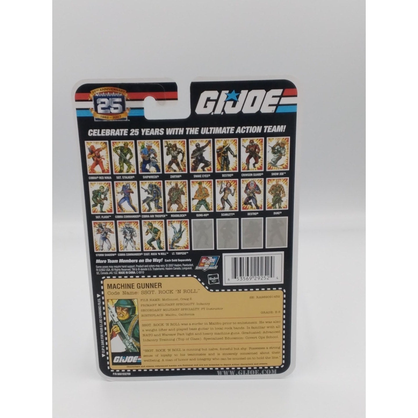Rock'N'Roll Gi joe 25th anniversary on card