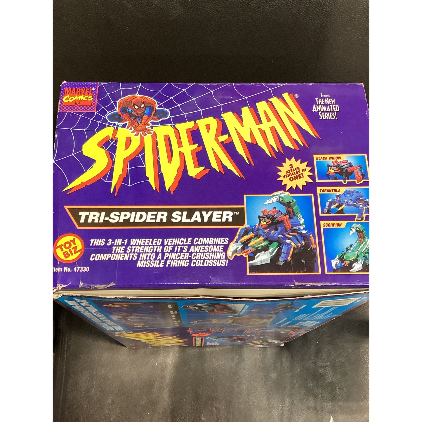 1994 Spider-Man The Animated Series Tri-Spider Slayer Vehicle Toybiz with box