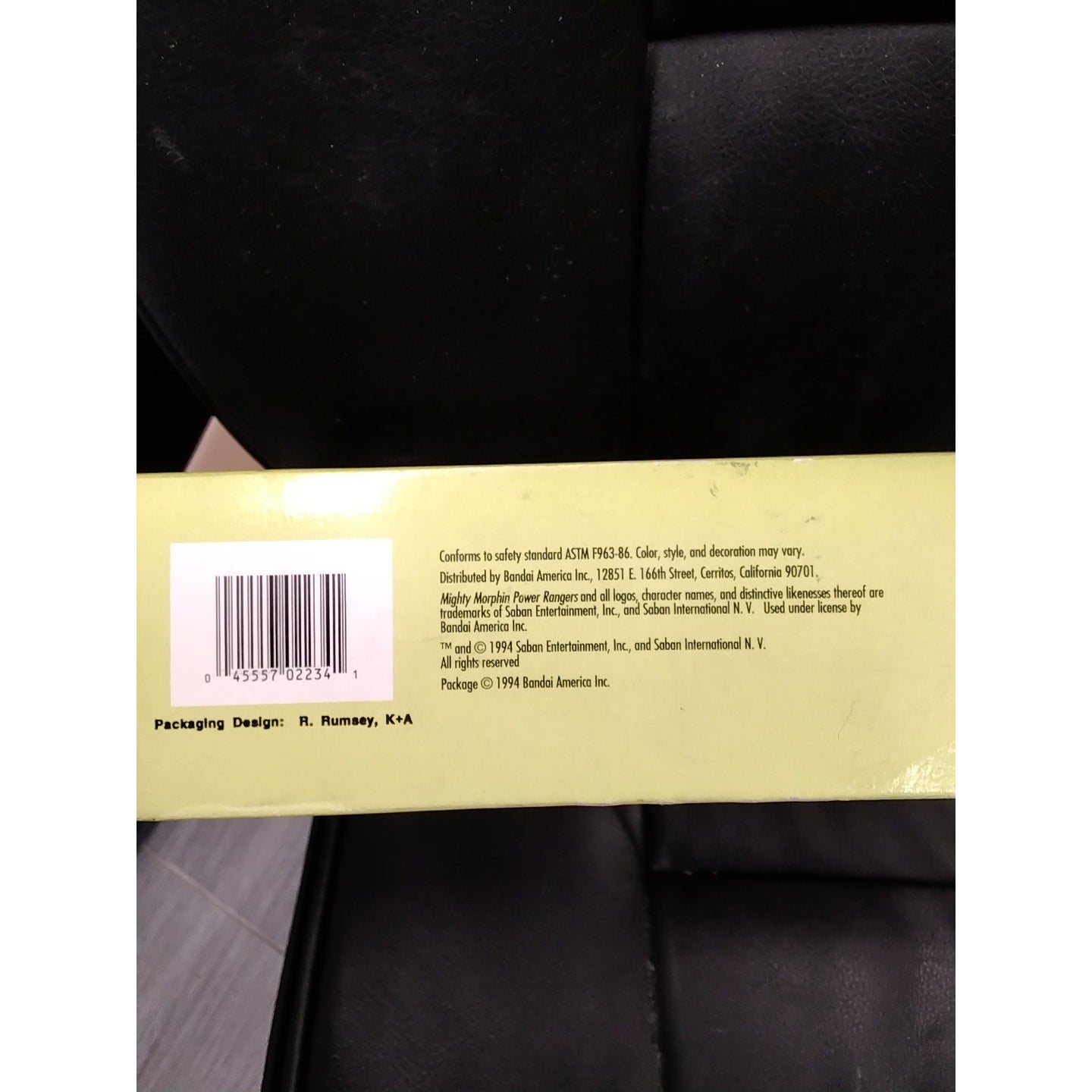 1994 Thunder Bike with Black Power Ranger Figure in Box