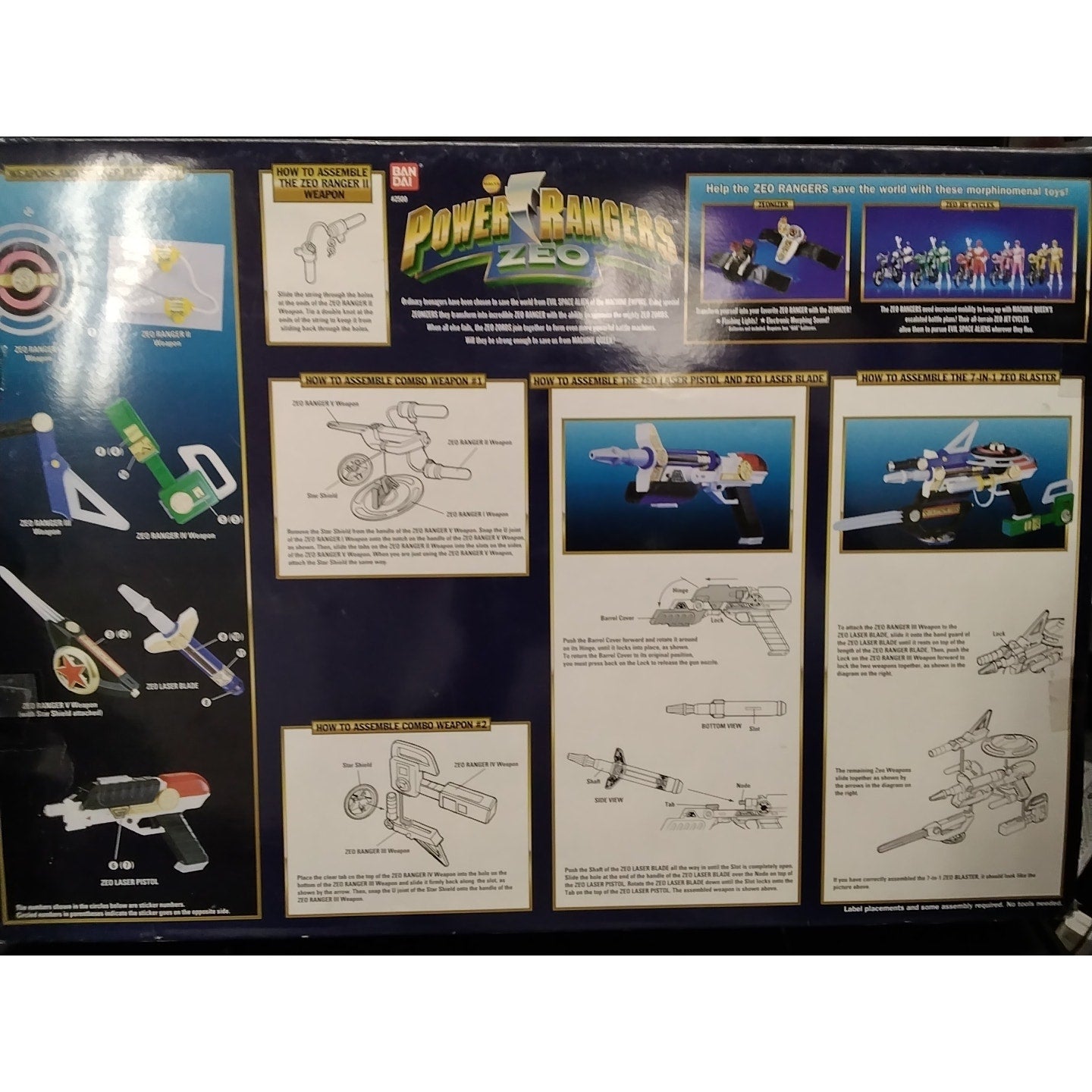 1996 7 in 1 Zeo Blaster Set Saban's Power Rangers in Box Bandai Vintage