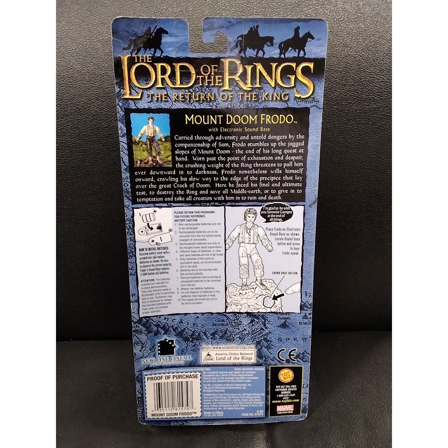 2005 Frodo Mount Doom Lord of the Rings Action Figure in Box
