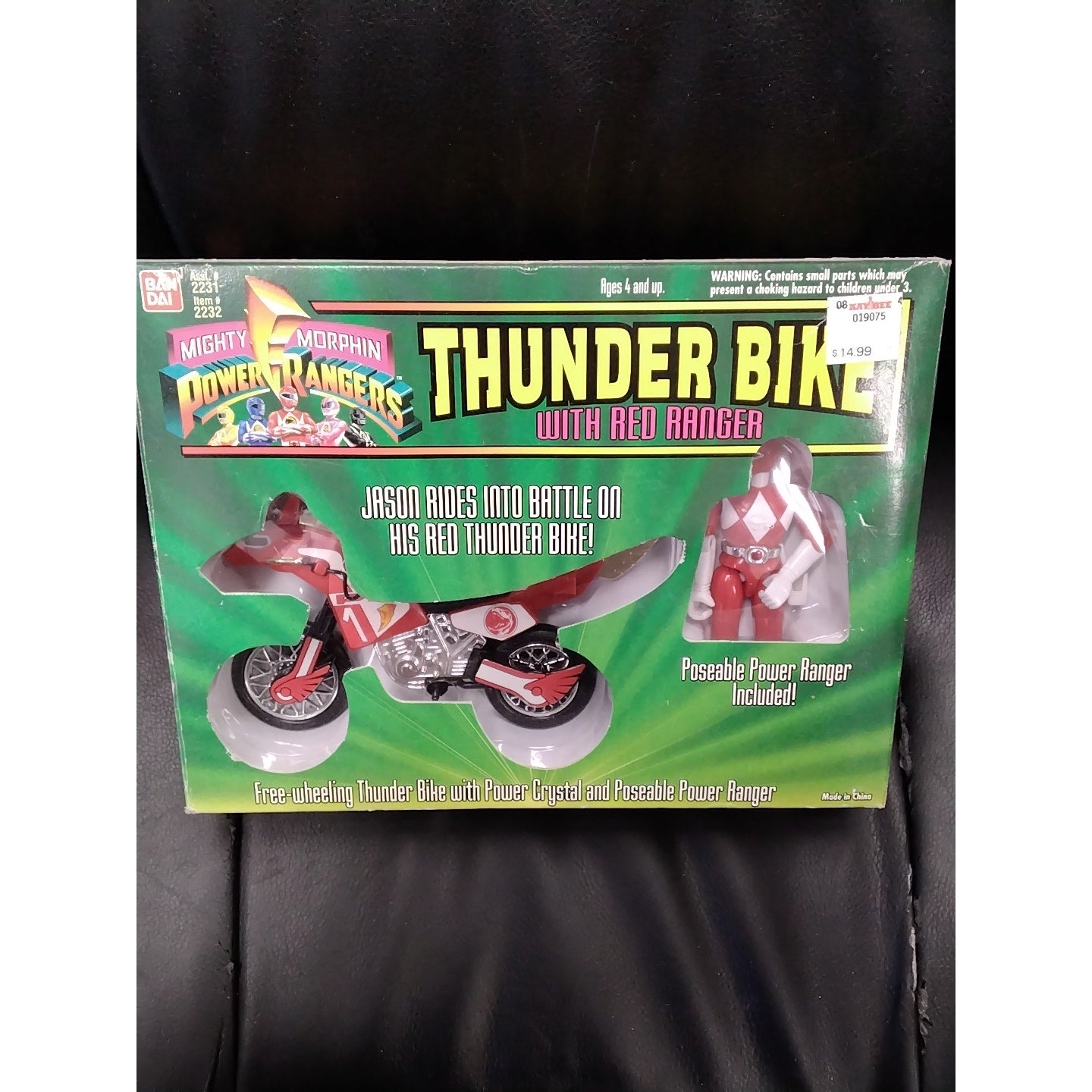 1994 Thunder Bike with Red Power Ranger Figure in Box