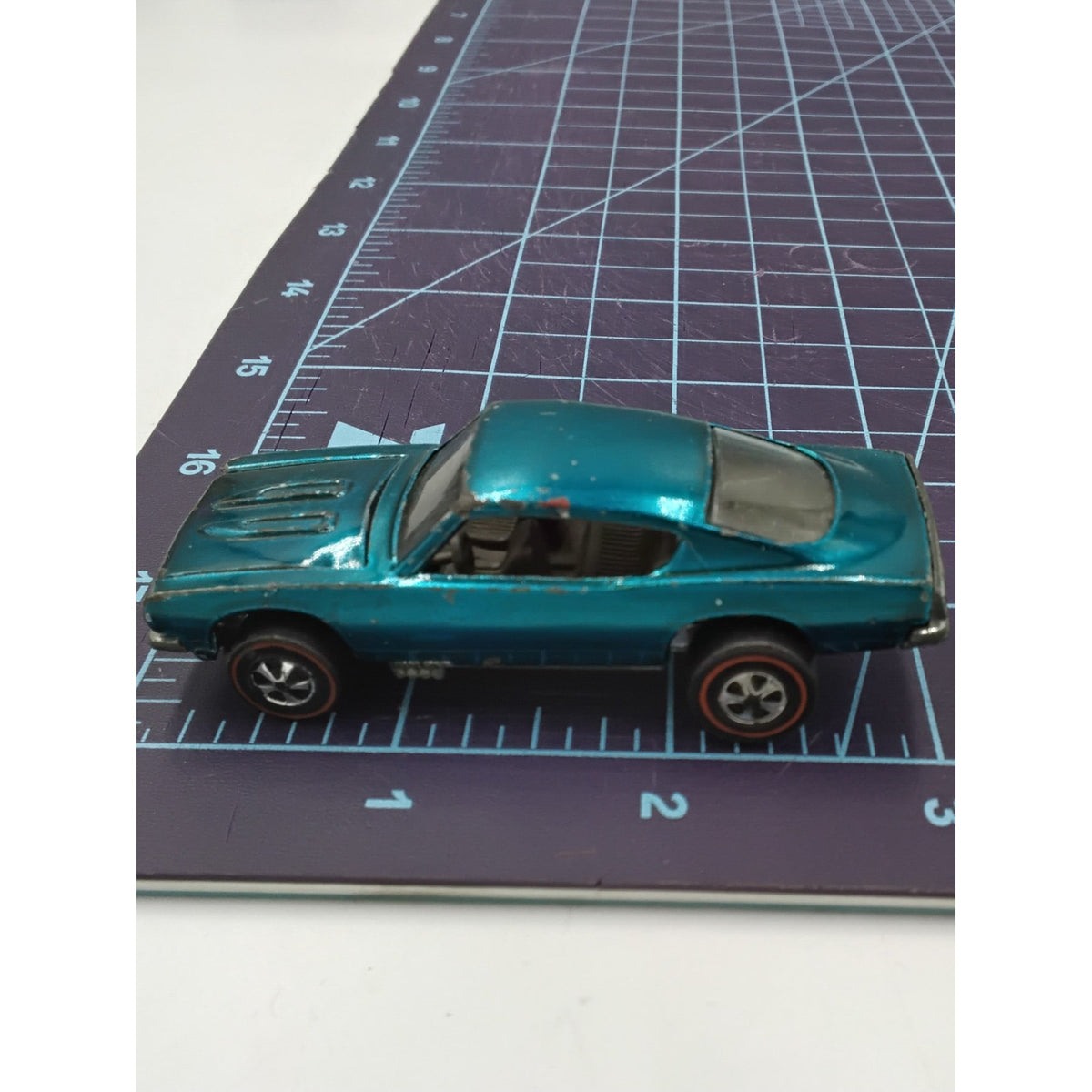 1967 Barracuda Dark Int. Hong Kong Redline Aqua Custom Collectible Loose