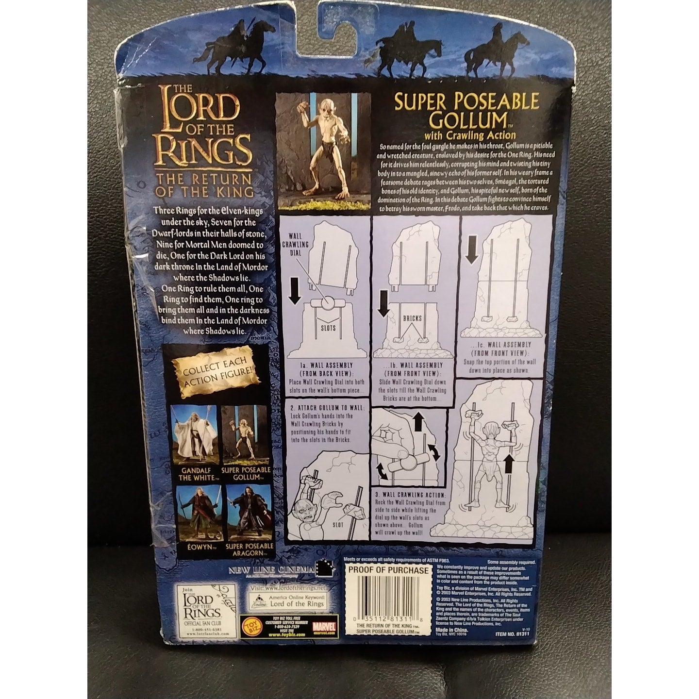 2003 Gollum Super Poseable Lord of the Rings Action Figure  in box