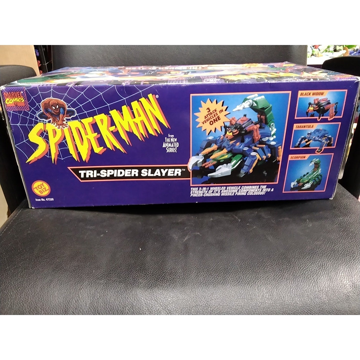 1994 Spider-Man The Animated Series Tri-Spider Slayer Vehicle Toybiz with box