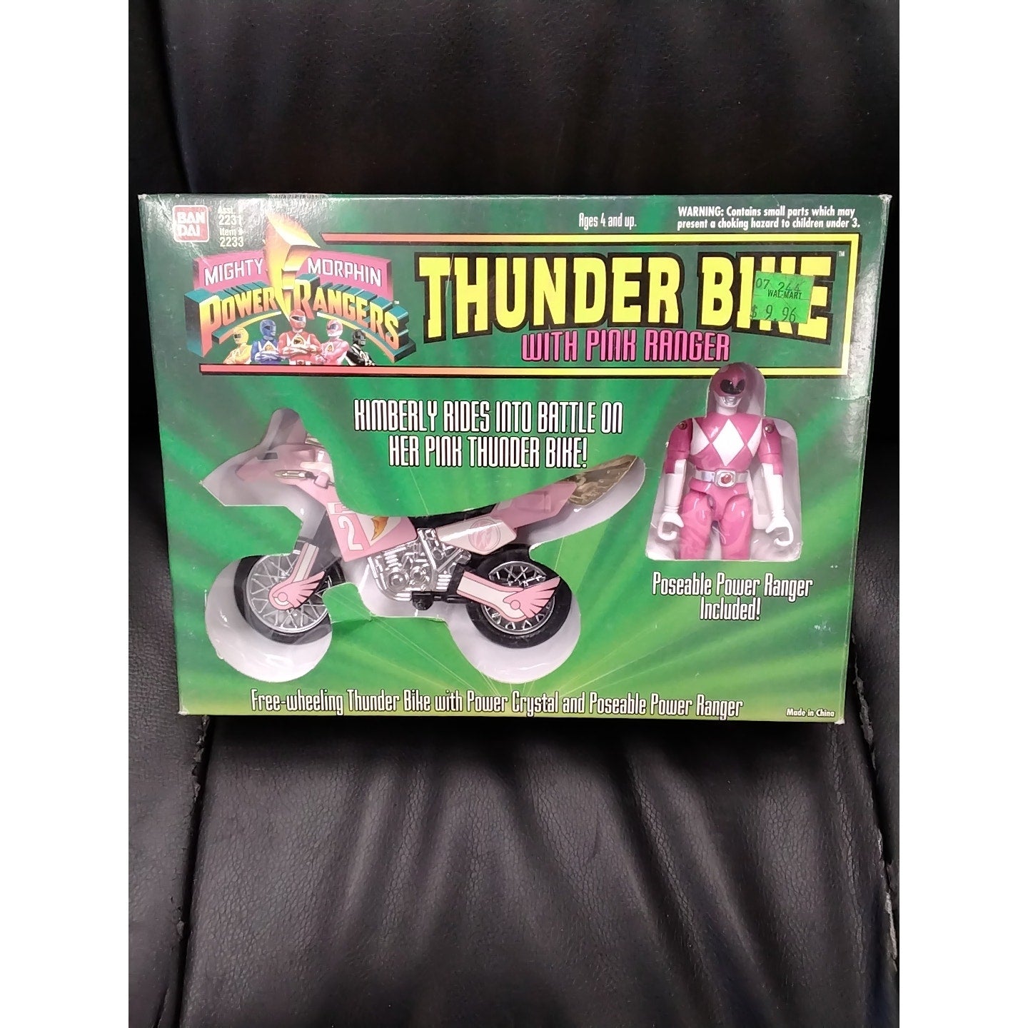 1994 Thunder Bike with Pink Power Ranger Figure in Box