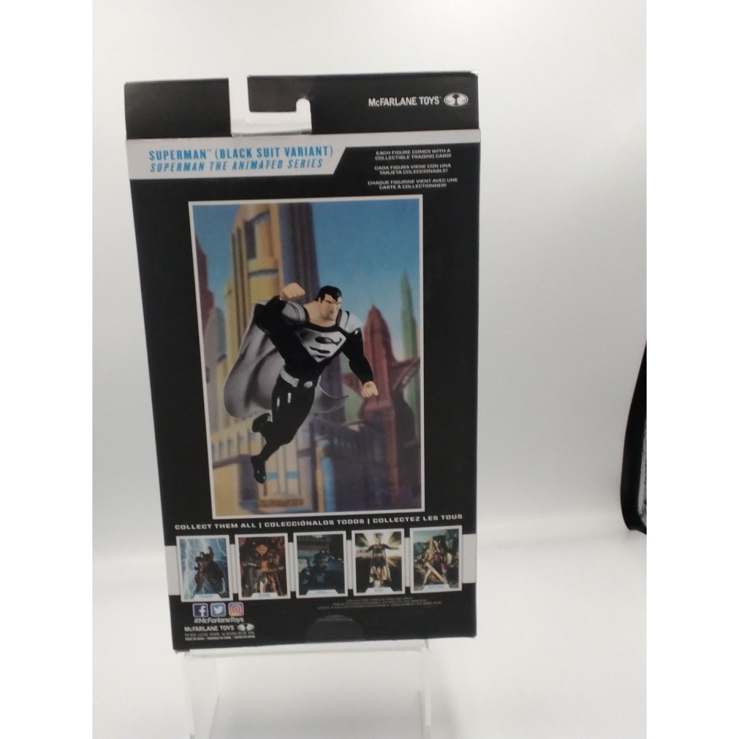 Superman Black suit variant McFarlane DC on card