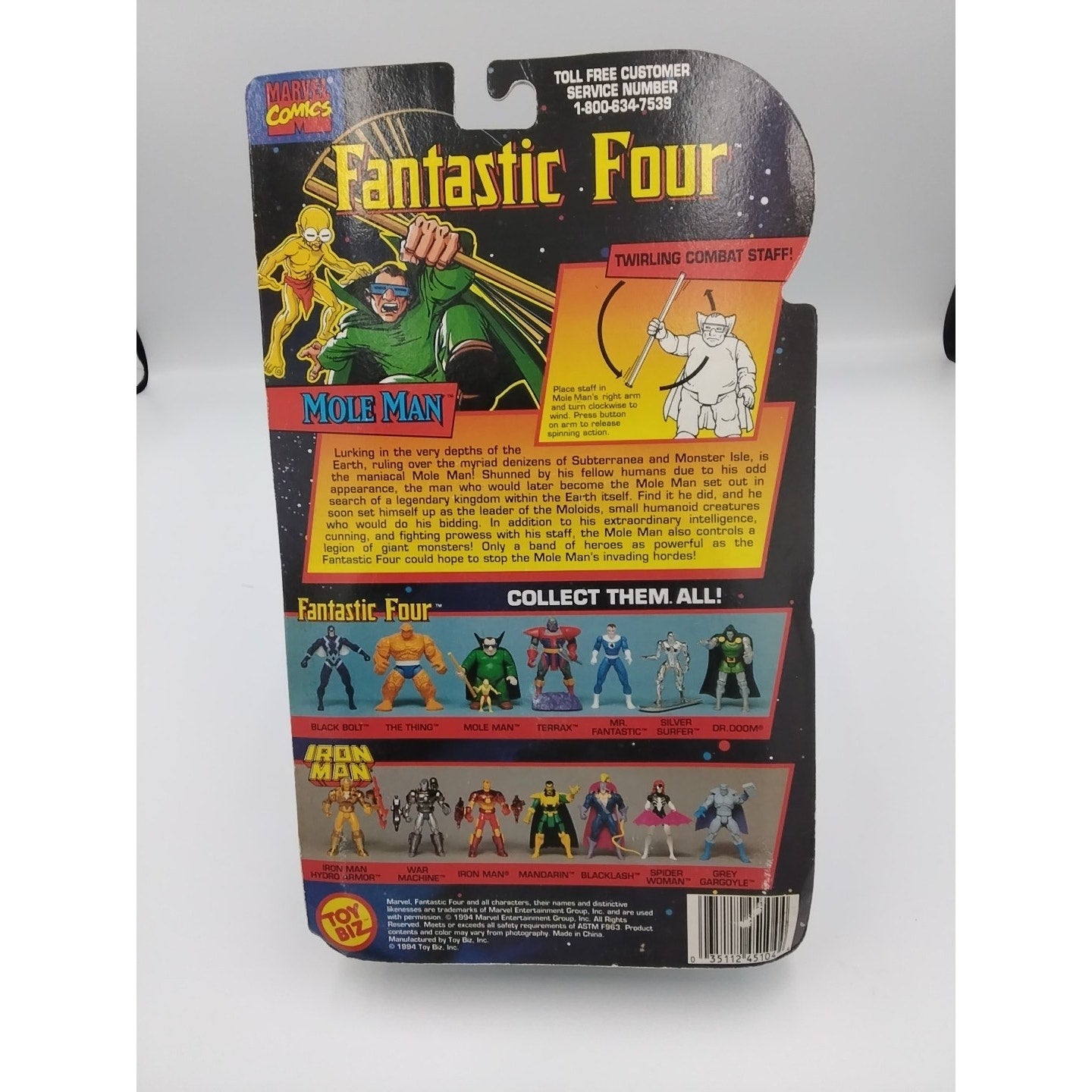 1994 Mole Man Fantastic four on card
