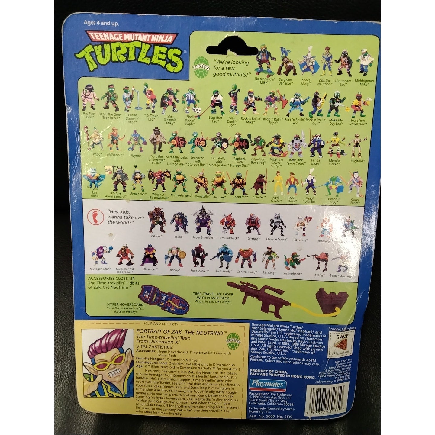 1991 Teenage Mutant Ninja Turtles Zak The Neutrino