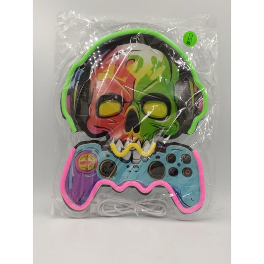 Video Gamers Skull LED neon sign