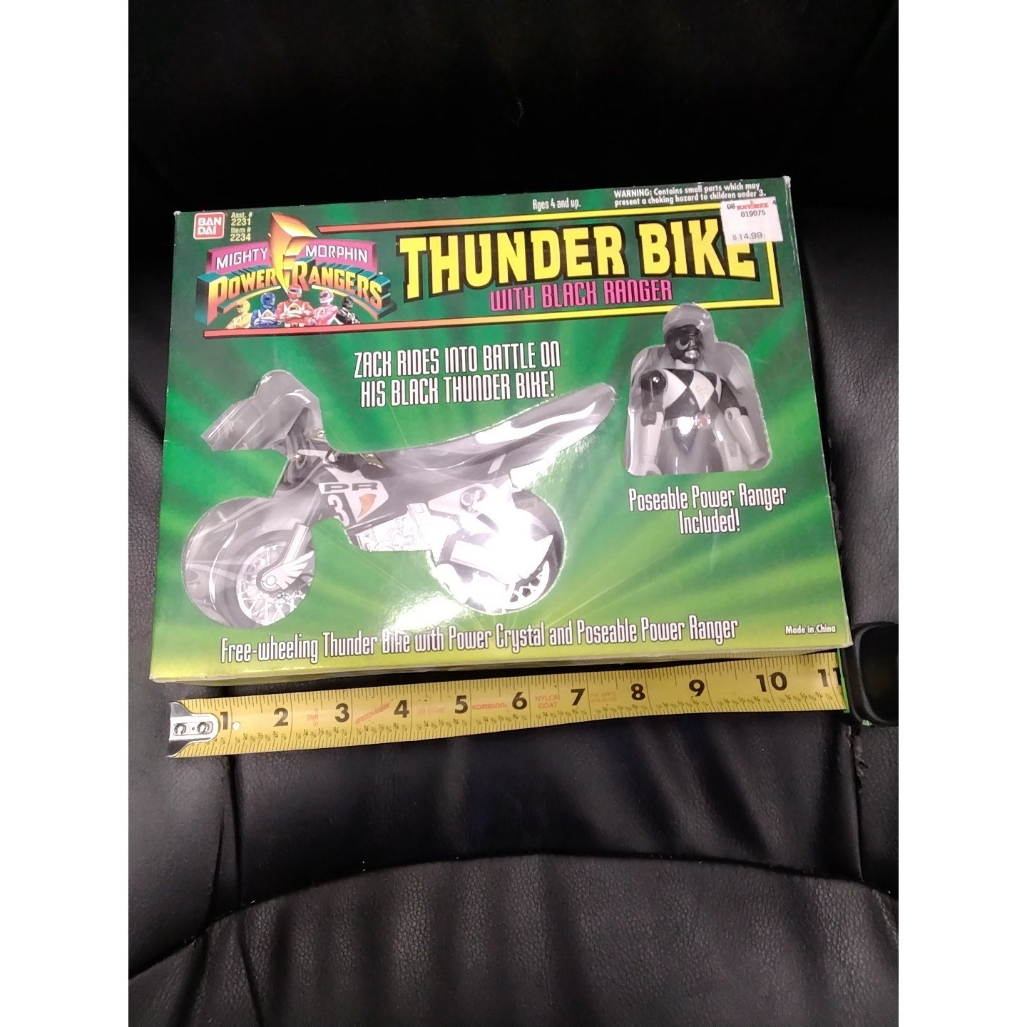1994 Thunder Bike with Black Power Ranger Figure in Box