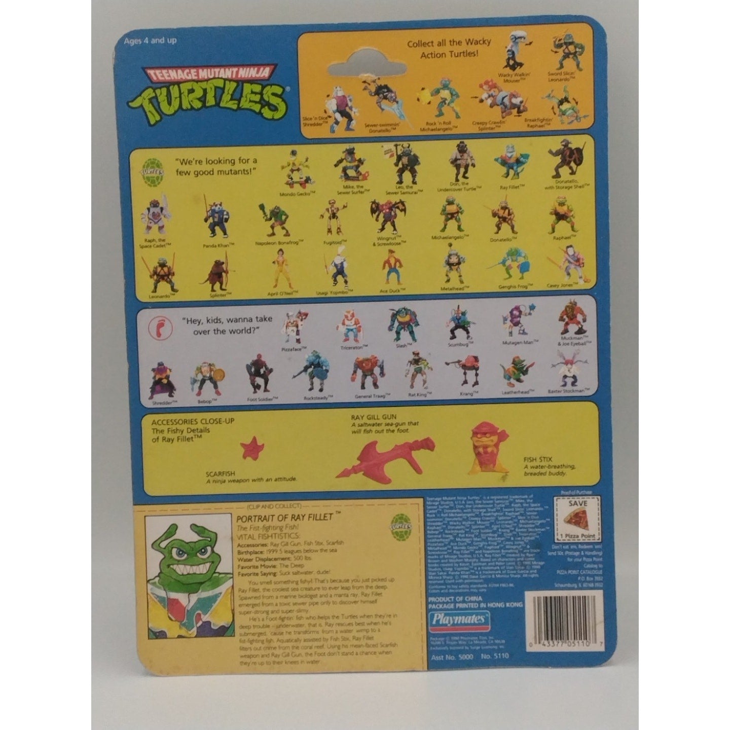 1990 Ray Fillet TMNT Action Figure