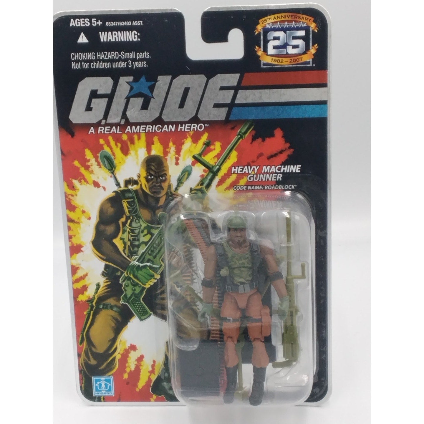 Roadblock Gi Joe 25th anniversary on card