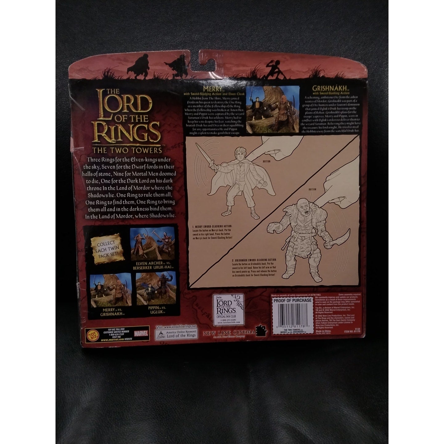 2002 Toy Biz The Lord Of The Rings The Two Towers  Merry vs Grishnakh