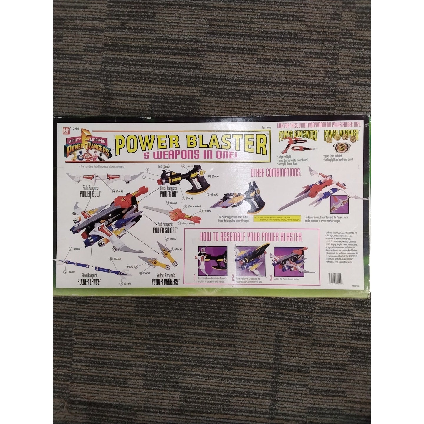 1995 Bandai Power Rangers Power Blaster 5 Weapons In One
