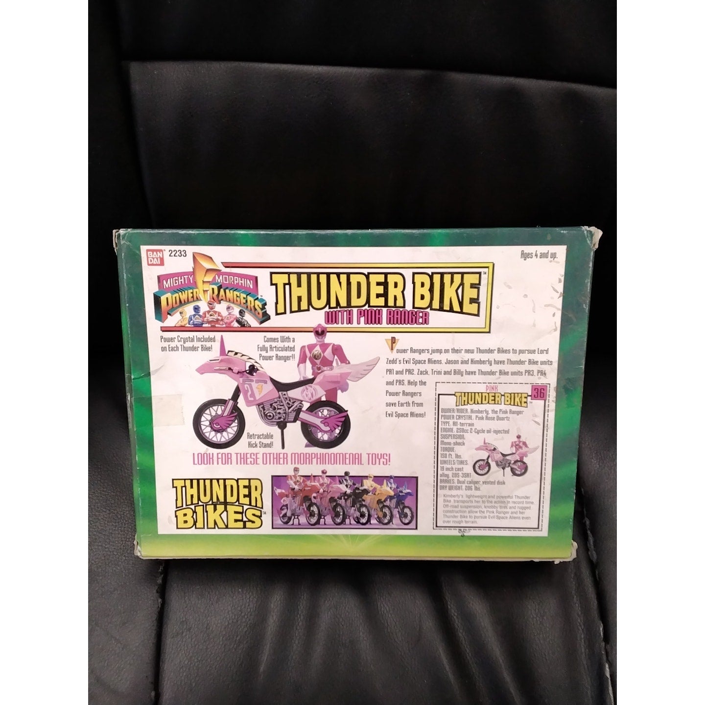 1994 Thunder Bike with Pink Power Ranger Figure in Box