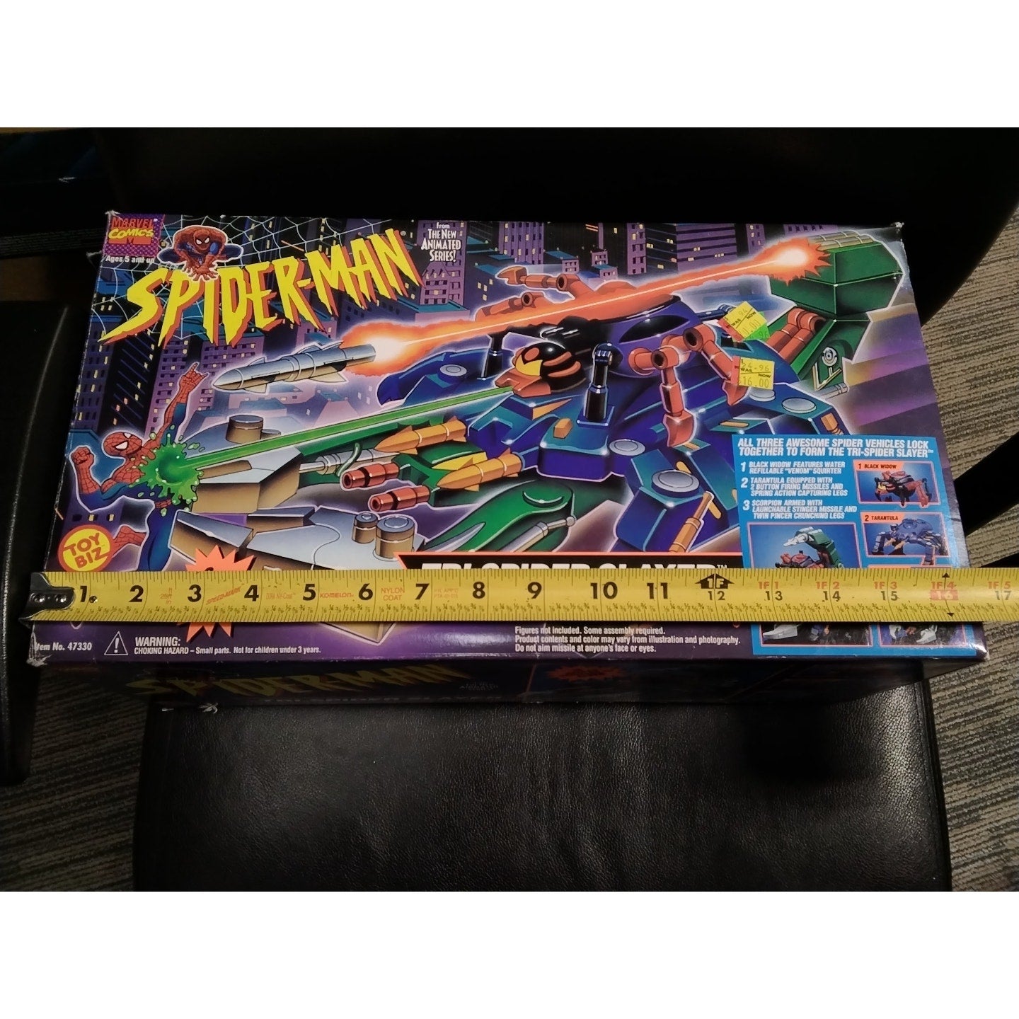 1994 Spider-Man The Animated Series Tri-Spider Slayer Vehicle Toybiz with box