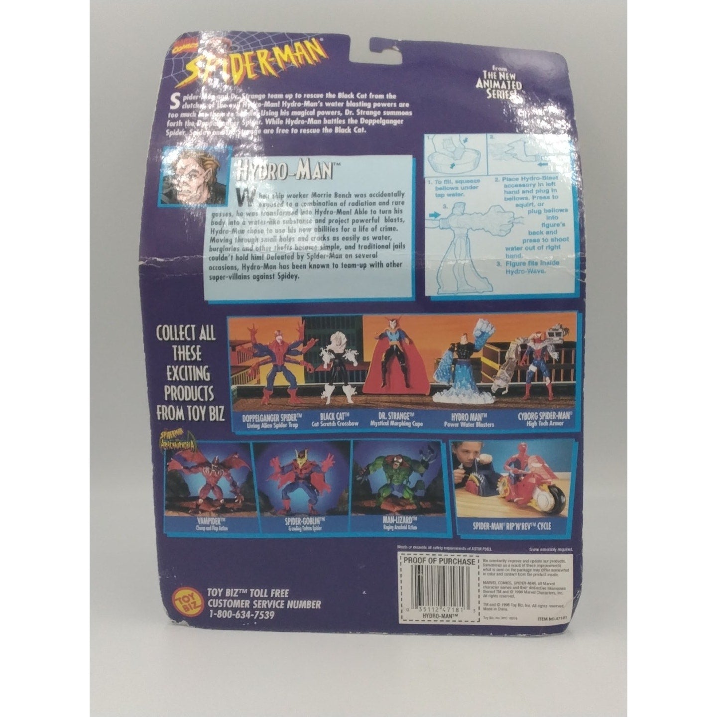 1996 Hydro-Man The Animated Series Spider-Wars Action Figure